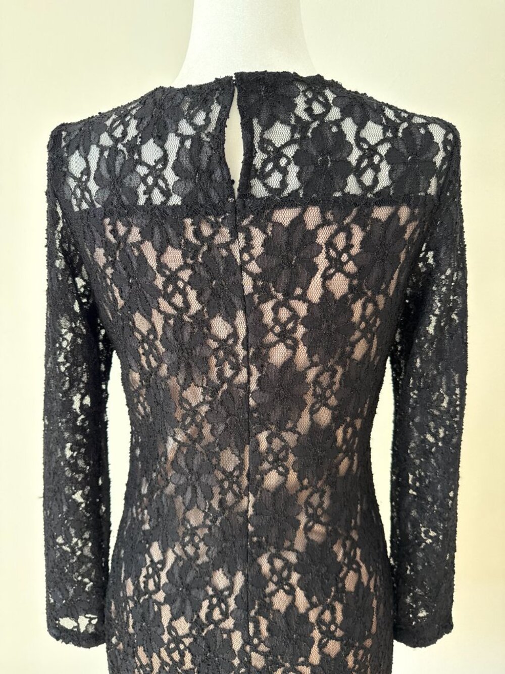 Zara Basics Black Lace Long-Sleeve dress Medium - Picture 2 of 8